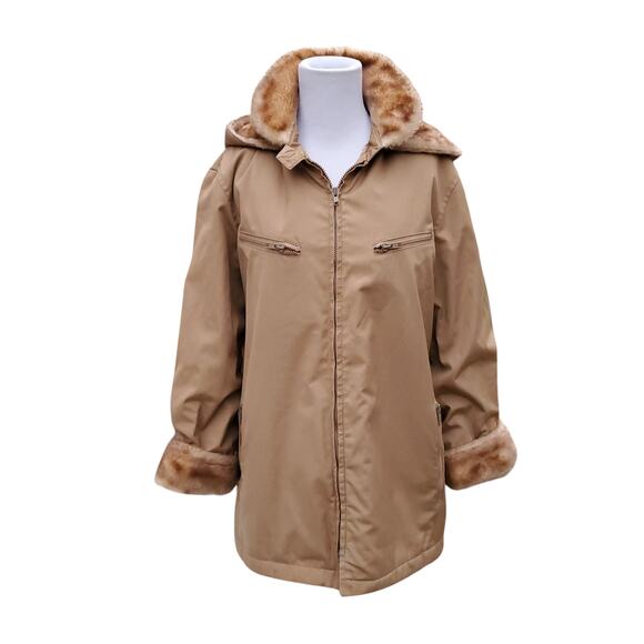 Vintage London Fog Winter Coat Jacket Faux Fur Lining and Trim siz e 15/16 - Picture 1 of 15